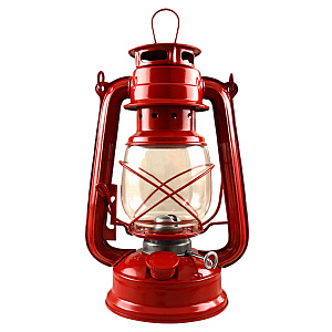 Лампа керосиновая красная, высота 19 см (ретро)