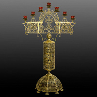 Семисвечник запрестольный латунный, 129х210 см