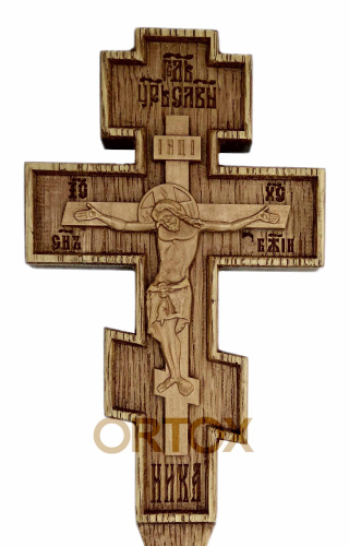 Крест требный прямоугольный резной темный, 10,5х28 см фото 3
