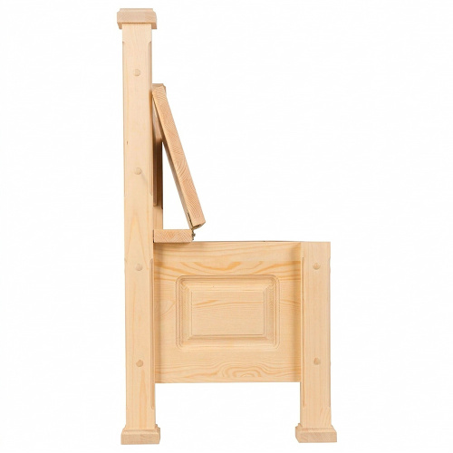 Скамья-сундук храмовая "Воронежская" (седалище), цвет "натуральное дерево", короткая, 130х45х90 см фото 6