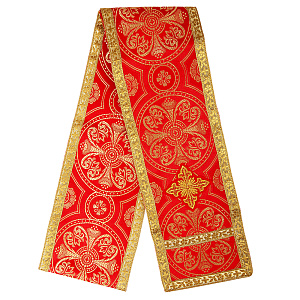 Закладка для Евангелия, шелк "Горненский", с золотом, вышитая, 160х12,5 см (красная с золотом)