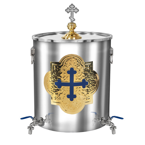 Водосвятный бак на 72 л, высота 71 см, 2 крана, У 3-4005