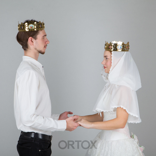 Венцы венчальные "Княжеские" латунные, пара, 18х7 и 19х7 см фото 5