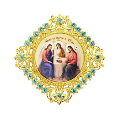 Накладка на митру "Троица" из ювелирного сплава в позолоте, с фианитами, №13 фото 2