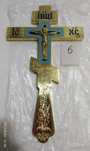 Крест напрестольный латунный, эмаль, 17,5x30 см, У-0623 фото 27