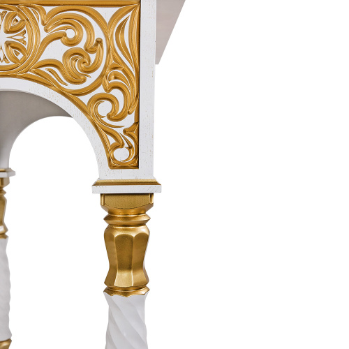 Подставка церковная "Тверская" белая с золотом (патина), 70х50х100 см фото 9