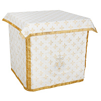 Облачение на престол с пеленой, шелк "Святительский", белое с золотом