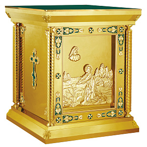 Жертвенник "Гефсиманский", эмаль, литье, высота 100 см (90х90х100 см зеленая ткань, литье)