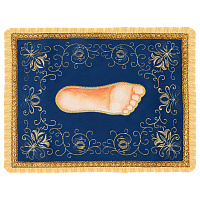 Плащаница "Стопа Пресвятой Богородицы", бархат, вышивка, 40х30 см