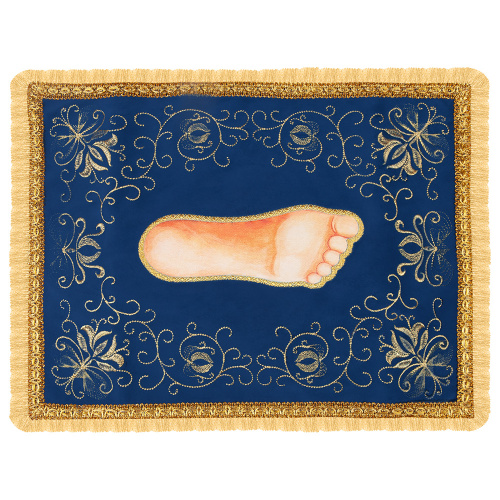 Плащаница "Стопа Пресвятой Богородицы", бархат, вышивка, 40х30 см