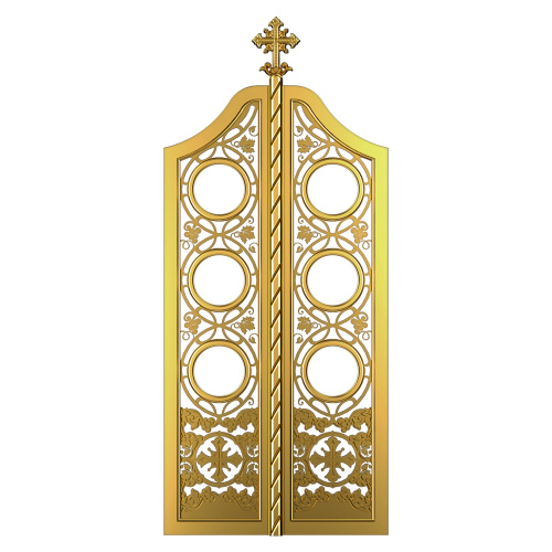 Царские врата для "Благовещенского" иконостаса позолоченные, 100х233х10 см фото 2
