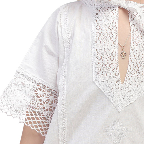 Рубашка для крещения "Лучик" белая из бязи, размер в ассортименте фото 6