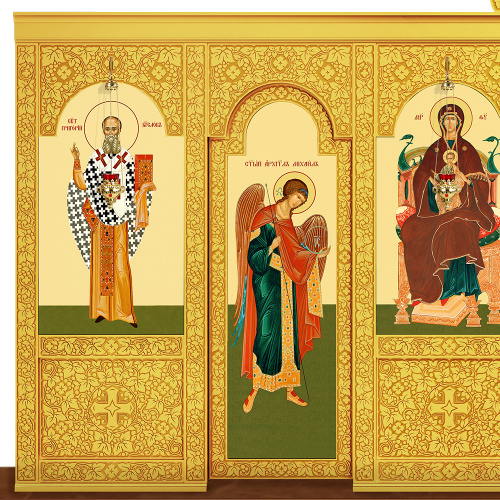 Иконостас деревянный "Суздальский" одноярусный, цвет "золото", 608х378х25,4 см фото 7