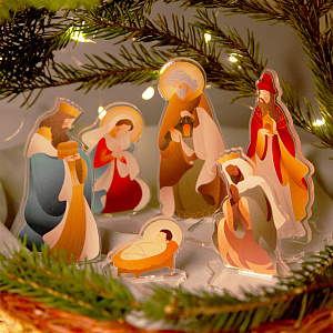 Композиция рождественская "Вертеп" (сборная модель), акрил (сувенир)