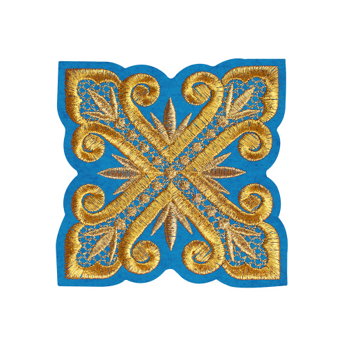 Набор крестов для иерейского облачения голубой, золотая нить фото 4 Набор крестов для иерейского облачения голубой, золотая нить фото 4