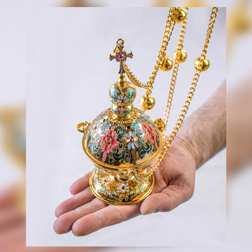 Кадило, цинковый сплав, эмаль, 11х16,5 см фото 7