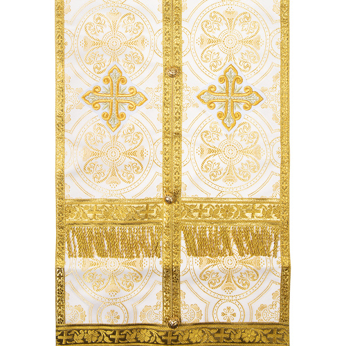 Требный набор / комплект шелковый, белый с золотом, с подкладом фото 3