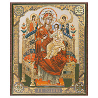 Икона Божией Матери "Всецарица", МДФ, 10х12 см