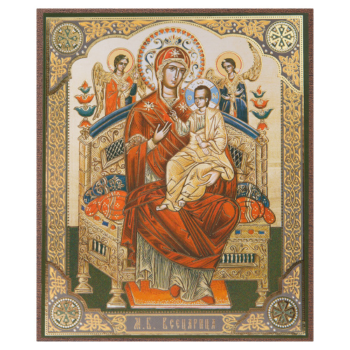 Икона Божией Матери "Всецарица", МДФ, 10х12 см