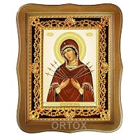 Икона Божией Матери "Семистрельная", 22х27 см, фигурная багетная рамка