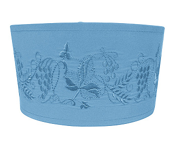 Скуфья греческая голубая, мокрый шелк, с вышивкой (55 размер)