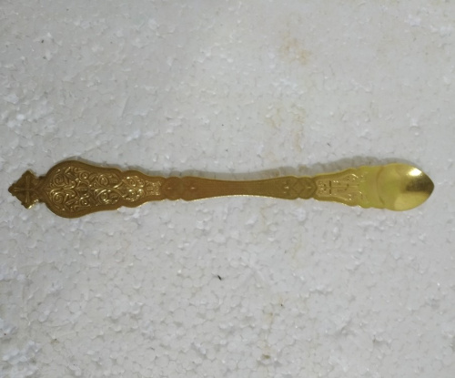 Лжица латунная в позолоте, длина 24 см, У 4-4809 фото 3