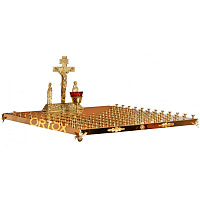 Крышка панихидного стола на 114 свечей с литой Голгофой, 88х78 см