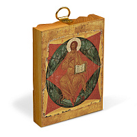 Икона Спасителя "Спас в Силах" (прп. Андрея Рублева) на деревянной основе, на холсте с золочением