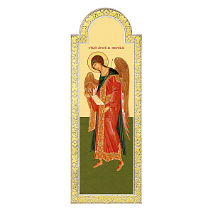 Диаконская дверь для "Суздальского" иконостаса белая с золотом (поталь) (Южная (правая), ясень, 70х4,6х198 см)