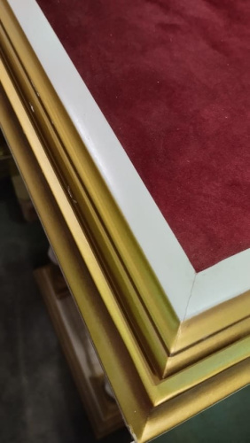 Подставка церковная "Тверская" белая с золотом (патина), красная ткань, 85х50х100 см, У-1016 фото 2