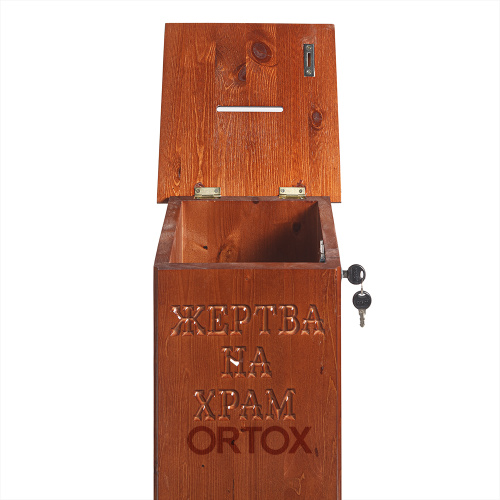 Ящик для пожертвований "Суздальский" напольный прямой, цвет "кипарис", 25х25х90 см фото 6