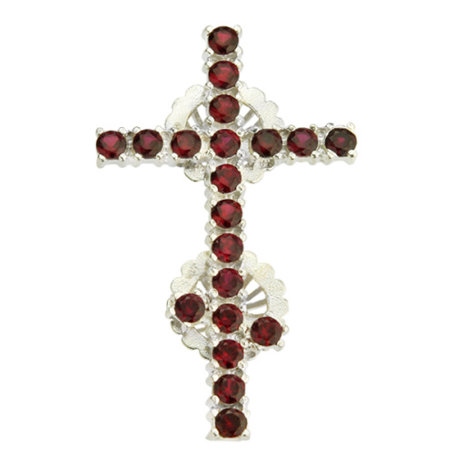 Крест на клобук серебряный с камнями фото 3