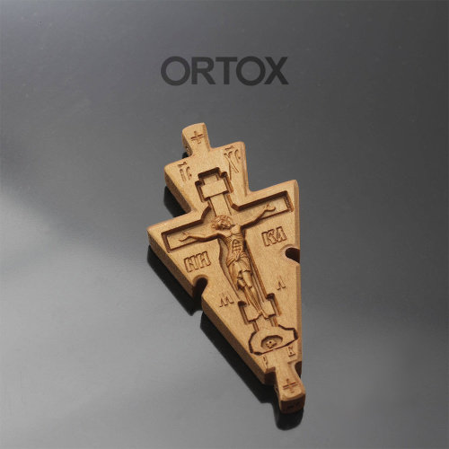 Крест параманный деревянный резной, 3,8х8 см фото 3