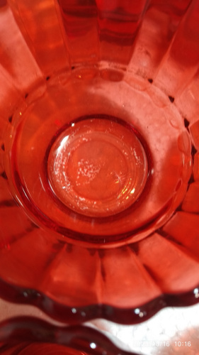 Стаканчик для лампады стеклянный рифленый красный, У-0873 фото 5