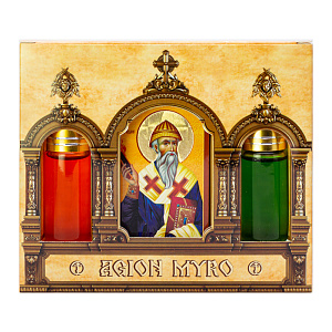 Набор ароматов с иконой святителя Спиридона Тримифунтского, в индивидуальной подарочной упаковке, 2 шт. по 10 мл (масло)
