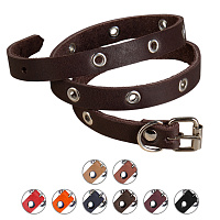 Браслет кожаный в три оборота с люверсами, цвета в ассортименте