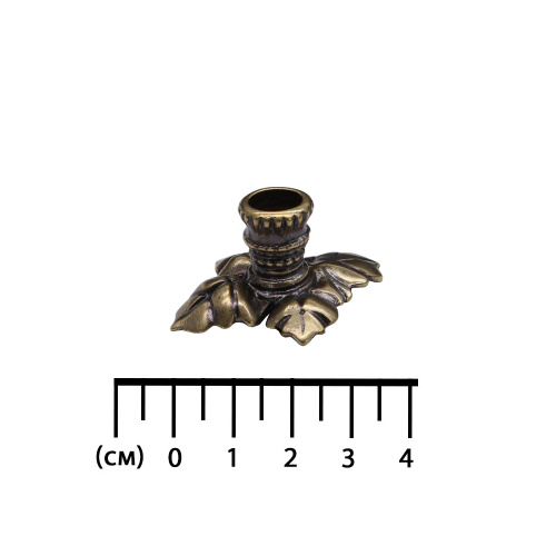 Подсвечник настольный литой "Дубовый лист", бронза, 3,5х2,5х1,5 см фото 3