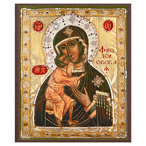 Икона Божией Матери "Феодоровская", МДФ (10х12 см)