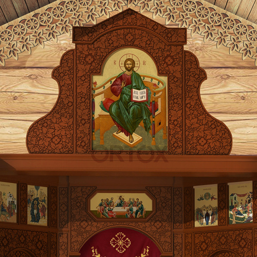 Иконостас "Суздальский" двухъярусный (Тверская область), цвет "кипарис", 480х426,5х152 см фото 5