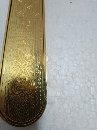 Крест напрестольный / требный четырехконечный с подставкой, синяя эмаль, камни, 17х29 см, У 55-0036 фото 9