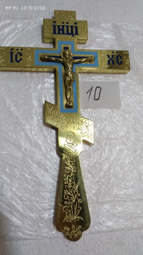 Крест напрестольный латунный, эмаль, 17,5x30 см, У-0623 фото 49