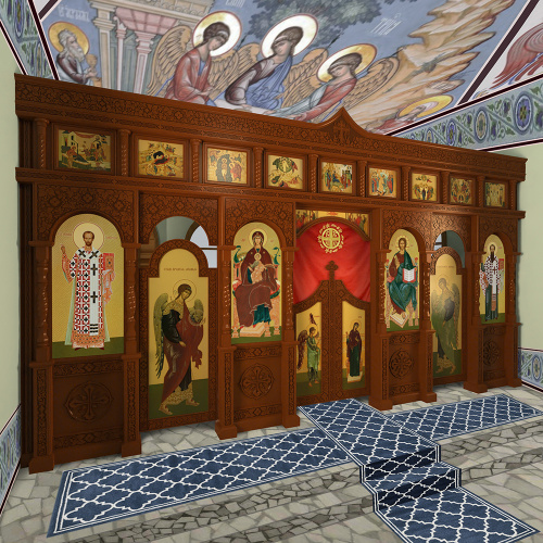Иконостас двухъярусный (г. Москва), цвет "кипарис", 560х321,6х23,8 см фото 2