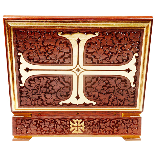 Ковчег для мощей "Суздальский", цвет "кипарис" с золотом (поталь), 40х30х13 см  фото 4