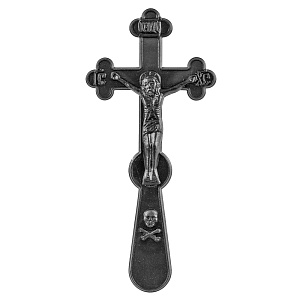 Крест в руку погребальный узкий, черный (6х13,5 см)