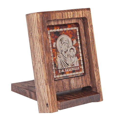 Складень деревянный с ликом Божией Матери "Казанская", 8х6,3 см фото 2