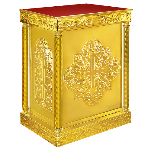 Подставка церковная "Иерусалимская" с колоннами, чеканка, 72х52х93 см
