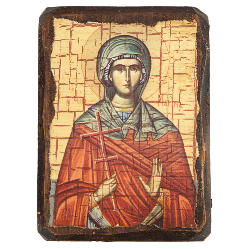 Икона великомученицы Марины (Маргариты) Антиохийской, 6,5х9 см, под старину