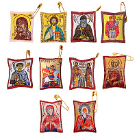 Ладанка на булавке, ткань, в ассортименте