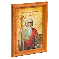 Икона апостола Андрея Первозванного в деревянной рамке, 12х1,5х17 см