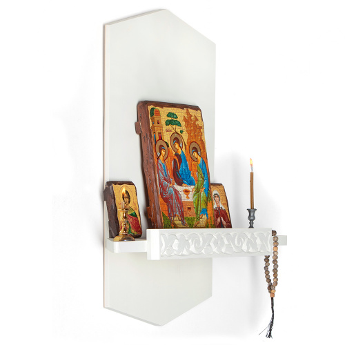 Полка для икон "Суздальская" угловая, цвет белый, 1 ярус фото 2